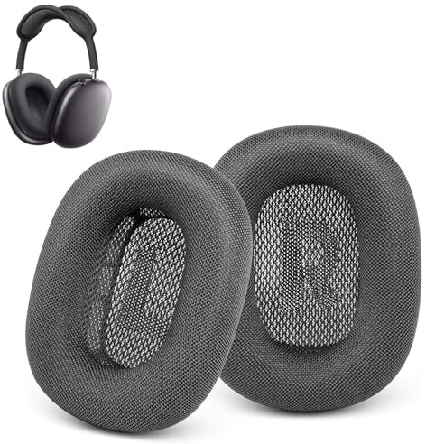 Ersatz Ohrpolster für AirPods Max, Kompatibel mit Airmax Ohrpolster, Premium Ersatzpolster mit strapazierfähigem Netzstoff und weicherem Schaumstoff, Zubehör für AirPods Max