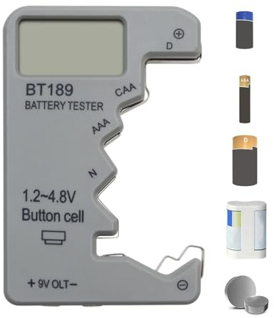 Batterietester, kleine Batterietester, tragbar, energiesparend, mit LED-Display und Präzision, für Hörgeräte, Heimuhren, Drucker