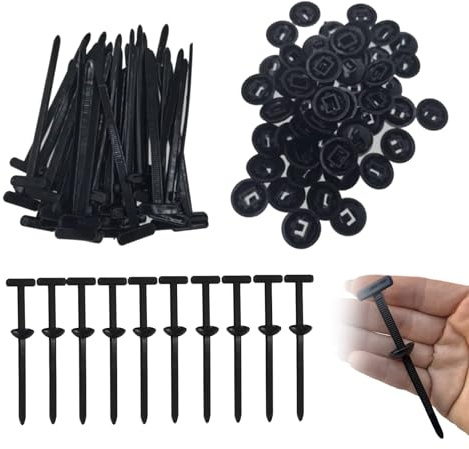 pclapora 100 Piezas Hebillas Universales de Nailon para Bridas de Cables, Soporte de Bridas de Nailon Autoblocante, para el Chasis de Coche, para la Mayoría de Los Coches