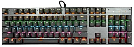 Veemoon Clavier Mécanique de Jeu Rétroéclairé Touches avec LED RGB et Disposition Anti-ghosting