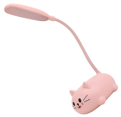 HONITANO Lampe de Bureau Chat Rose pour Garçon et Filles Recharge USB Pratique en Plastique, Veilleuse pour Filles comme Présent pour Chambre ou Bureau