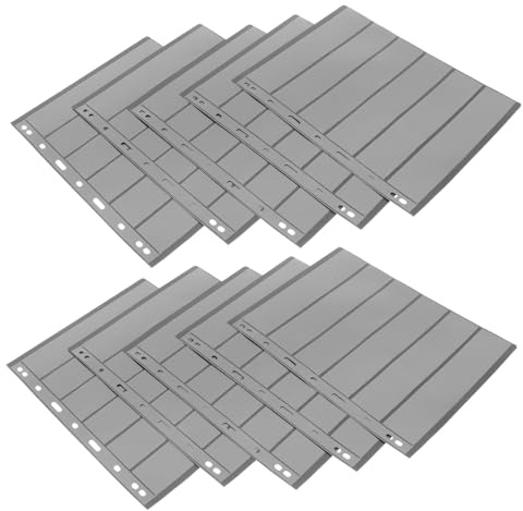 Cabilock Pages De Timbres Noires 10 PièCes Pour Album De Timbres Porte-Avec Pochettes Transparentes Pour Collectionneurs Organisateur De 11.02X8.46 Pouces
