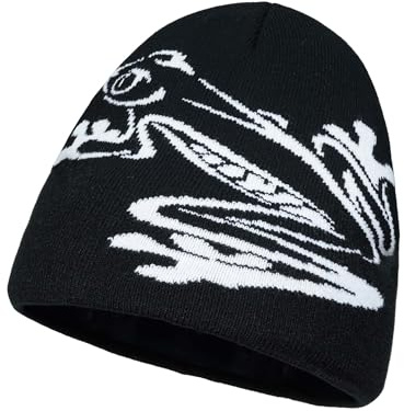Clakllie Hip Hop Y2k Beanie Warme Strickmütze für Herren Damen Weiche Fisherman Mütze Laufmützen Graphic Skull Cap
