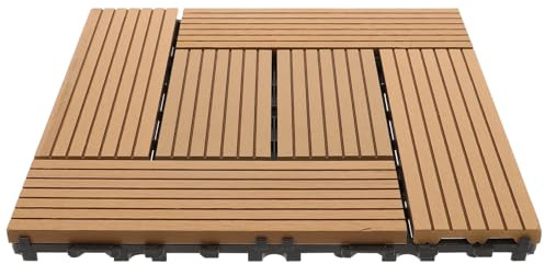 Anneome Piastrelle da Esterno Interbloccanti in Plastica Effetto Legno per Giardino Balcone e Patio Resistenti alle Intemperie e Facili da Pulire