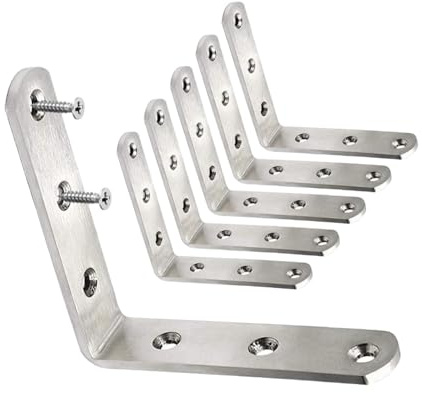 Heavy Duty Steel Angle Brackets, 6 PCS 3x3 Inch | Right Angle Joints for Woodworking & Metal Furniture, Includes Screws for Secure Installation on Shelves, Tables, and DIY Projects.