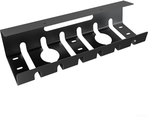 Plateau de gestion des câbles sous le bureau 40 cm en fil d'acier avec design ventilé pour bureau ou espace de travail à domicile, noir