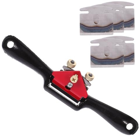Sewroro Cepilladora Manual para Madera con Cuchillas Alta Dureza Diseño Ergonómico y Mango Contorneado Ajustable para Trabajos de Carpintería y Molduras Curvas Herramienta Resistente y