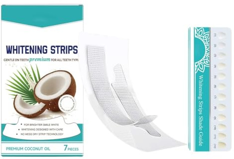 NHPY Bande Blanchiment Dentaire Set,Nettoyage Efficace des Taches Dentaires et Atmosphère Buccale Fraîche,7 Bandes de Blanchiment des dents et 1 Table de Couleurs