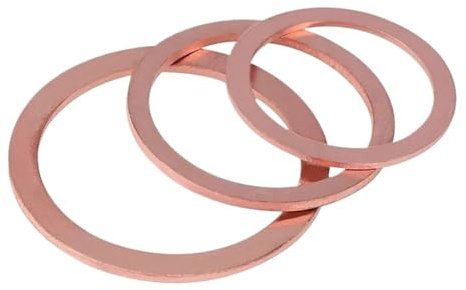 Arandela de cobre for tapón cárter M5/6/8/10/12/14/16/18/20/22/24/27/30-/60 Anillo junta sellado plano sólido(M27X35X2mm 3pcs)