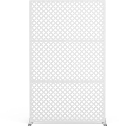 Separador de jardín decorativo de metal para exteriores con soporte, portátil, para balcón y patio trasero (90 x 180 cm), elegante solución de privacidad al aire libre