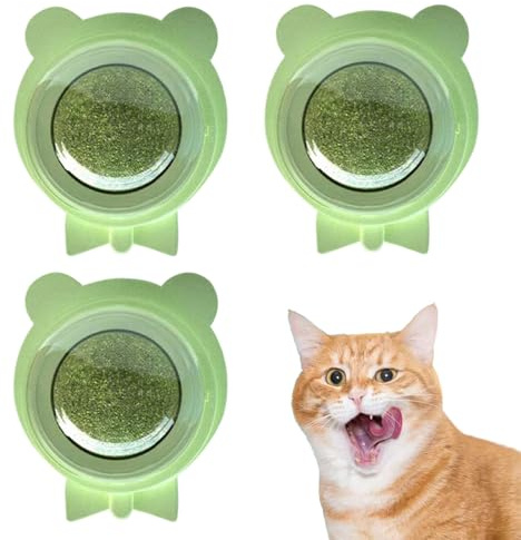 Rollkugel für Katzenminze – 3 Kugeln aus Katzenminze für Katzen | Spielzeug mit Kugeln aus Katzenminze, spielerische Stimulation, interaktive Spiele für Katzen, Spaß im Innenbereich