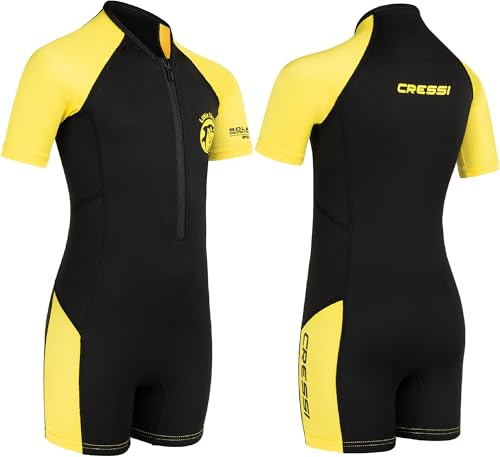 Cressi Little Shark Shorty Wetsuit Black/Yellow 2mm 11/12 Age