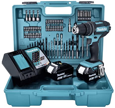 Makita DHP482RFX1 Akku-Schlagbohrschrauber 18V 3.0Ah Li-Ion inkl. 2. Akku, inkl. Ladegerät, inkl. Koffer