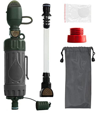 Kavolet Purificateur d'eau, filtre à eau portable, paille pour filtre à eau potable, traitement de l'eau d'urgence et préparation d'urgence pour le camping en plein air et les voyages