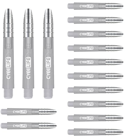 CyeeLife genomskinliga alunium-plast dartaxlar 15-pack 35 mm klara