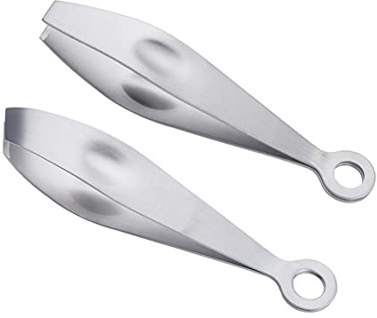ARFUKA Fish Bone Tweezers Stainless Steel Flat and Slant Tweezers Pliers Remover Tool Kitchen Tweezers Seafood Tool for Fish Bones and Meat Hair Pack of 2