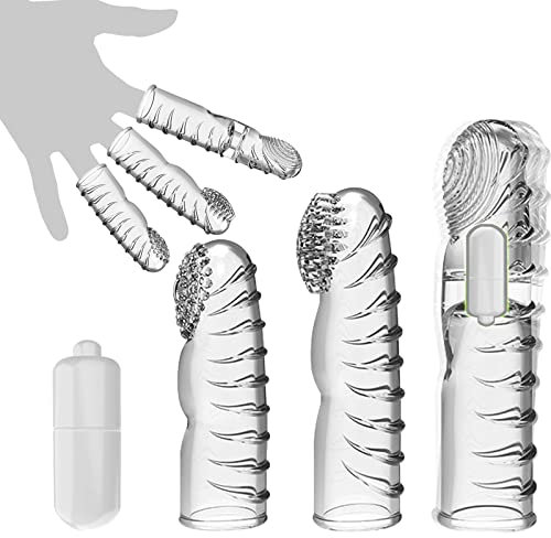 BDSMYEE - Juego de 3 fundas para dedos, 2 cosquilleadores sexuales con 1 vibrador, fundas de silicona para dedos, estimuladores de punto G y punto A, juguetes sexuales para juegos previos