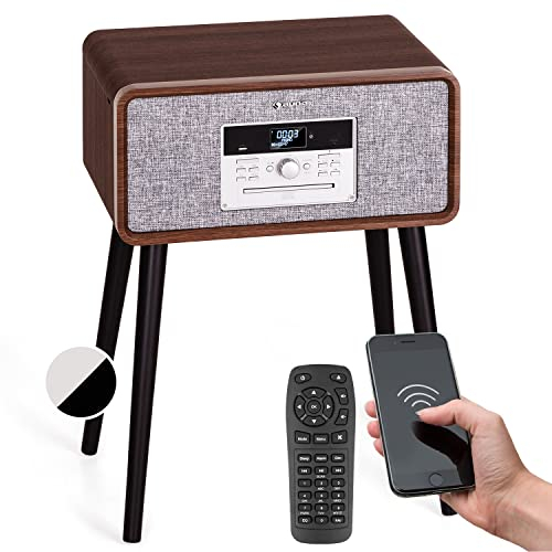 Auna Vinyl Record Player, Vinyl Records CD & USB Turntable Record Players with Speakers & Legs, DAB+/FM Radio Home Audio Record Players, Retro Bluetooth Turntable w/ MP3 & Remote Control