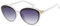 styleBREAKER Damen Sonnenbrille Oval mit filigranem Kunststoff Rahmen und Metall Detail, Polycarbonat Gläser 09020144, Farbe:Gestell Weiß/Glas Grau Verlauf
