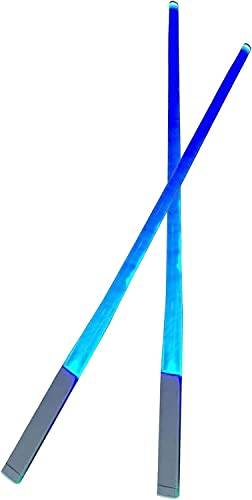 1 Paar Lichtschwert-Essstäbchen, LED-leuchtende Essstäbchen, Heimküche, Abendessen, leuchtendes wiederverwendbares Geschirr, lebensmittelechte Essstäbchen, Starwar-Themenpartyzubehör (blau)