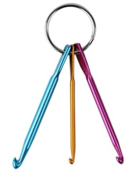 Wudaizhi 3/4/5mm Crochet Hook Keychain Mini Key Chain Aluminum Crochet Hooks Knitting Needle Tools
