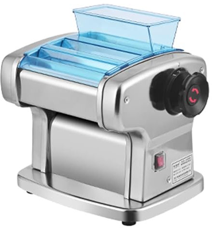 MOLVUS UK Plug Stainless Steel Electric Pasta Maker Cutting Slicer Dumplings Noodle Pressing Machine Spaghetti Roller Hanger Dough Cutter (Color : Double Blade)