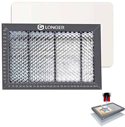LONGER Laser Graviermaschine Honeycomb Wabentisch, 300x200mm Waben Laser Arbeitsplatte, Arbeitstisch für Laser Cutter, Tischschutz für die Meisten Graviermaschinen, Gravurwerkzeug