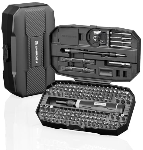SHARDEN 153 in 1 Precision Screwdriver Set Computer Screwdriver Kit, Laptop Repair Tool Kit Magnetic Micro Screwdriver Set Electronic Toolkit for PC, iPhone, Phone, PS5, Game Console, Glasses, Jeweler | Magnetic Small Screwdriver Set with Torx, Pentalobe, Triwing, Mini Repair Tool Kit for Computer, Laptop, PC, PS5, Eyeglass