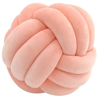 PTKG Knotenkissen, Geknotetes Kissen, Knot Kopfkissen, Zierkissen Knoten, Plüsch Kissen Weiche, Knoten Ball Kissen,A15,27cm