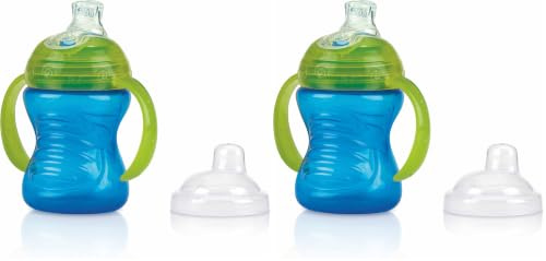 Nuby Swirl Becher, auslaufsicher, Blau - 6 m+ (Packung mit 2)