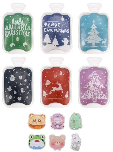 Horuili® 6 Stück Taschenwärmer, Winter Mini Taschenhandwärmer, Wiederverwendbar Handwärmer, Niedlicher Cartoon Taschenhandwärmer, für Hause oder unterwegs, Weihnachtsausgabe