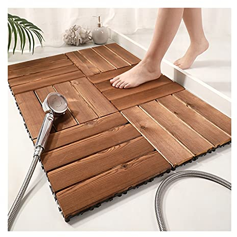 duschmatte rutschfest badematte rutschfest badematte Holz Naturholz-Duschbadematte, wasserdichtes Massivholz-Spleiß-Anti-Rutsch-Pedal, Badezimmer-Garten-Balkon-Treppenmatte im Freien, anpass