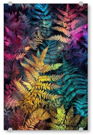 artboxONE Acrylglasbild 150x100 cm Natur Farne Naturkunst A Bild hinter Acrylglas - Bild Farn Farn farne