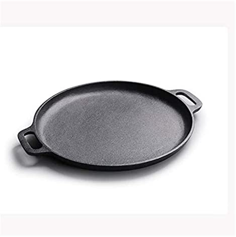 Wok-Pfanne, Gusseisen-Pfannkuchenpfanne, Bratpfanne mit flachem Boden, Antihaft-Pfanne, verdickte, unbeschichtete Gusseisen-Roheisenpfanne (Größe: Grauer Wolf) vision