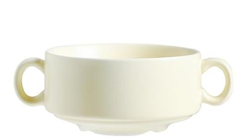 OnePine 300 ml soppskålar i keramik, frukostskål med handtag, soppkoppar i porslin för soppa, flingor, mjölk, dessert, havregryn