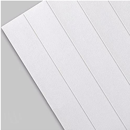 Panneaux muraux 3D,Panneau en Mousse,dosseret à décoller et à Coller,Papier Peint Effet Bois 3D Blanc 70 cm x 70 cm,Panneau Mural 3D en Mousse PE pour Cuisine,Papier Peint Auto-adhésif imperméa