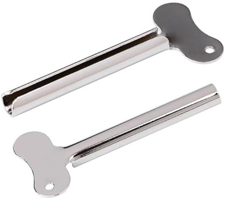 2Pcs Silver Stainless Steel Metal Tube Toothpaste Hair Color Dye Cosmetic Oil Paint Squeezer Used Repeatedly and Safety Easy to Use and Store,Bathroom Safety, Aids and Accessories