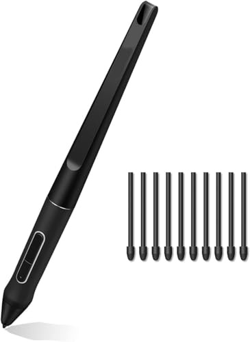 Stylus Digital Pen mit 10 Spitzen für Huion Kamvas 13, 22 Plus und 24 Zeichnungsmonitore - Batteriefrei, 8192 Druckempfindlichkeit