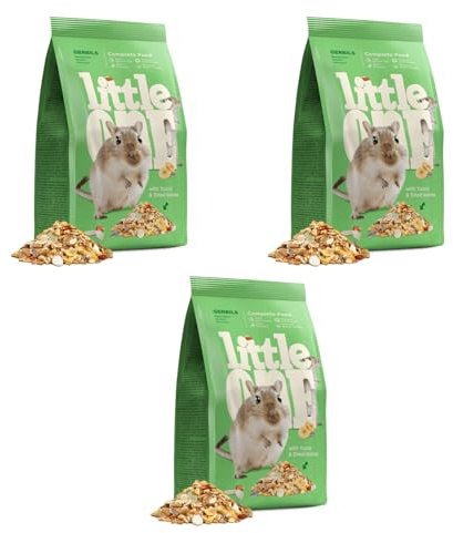 Little One Gerbilli | Confezione da 3 | 3 x 400 g | Alimento completo per Gerbilli | Soddisfa tutti i requisiti di Proteine, Grassi, Carboidrati, Minerali e Vitamine