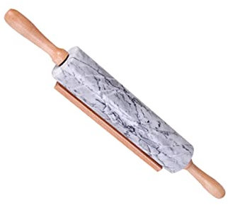 Amosfun Rouleau À Pâtisserie en Marbre Multi-usages pour Biscuits Pâtisseries Pizzas Fondants Chapatis Boulettes