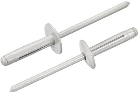 sourcing map Aluminiumnieten mit großem Kopf, Tri-Grip-Nieten, großer Flansch, Tri-Grip-Nieten für Heimwerker, Blech, Autoreparaturen, Möbel, Boote, Grau, 150 Stück