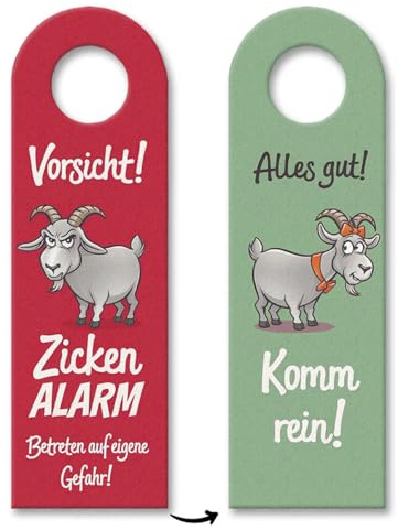 Lustige Ziegen Türhänger mit Spruch Vorsicht Zicken-Alarm Komm rein Lustige Warnung Vorsicht Ziegen-Alarm Perfekt für humorvolle Zicken