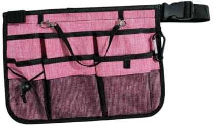 kowaku Nurse Tool Belt Pouch Multi Compartment Nursing Bag Pocket Belt Organizer Cleaning Apron Nursing Bag for Waitress Gardening, Pink