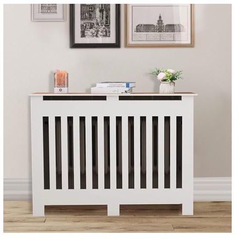 Qulamrdk Radiator Cover High Radiator Cover Wood Cabinet Thicken MDF Slats Grill Wood Top Shelf Suitable for Bedroom Living Room Office Corridor Wooden White(70x80x20cm)