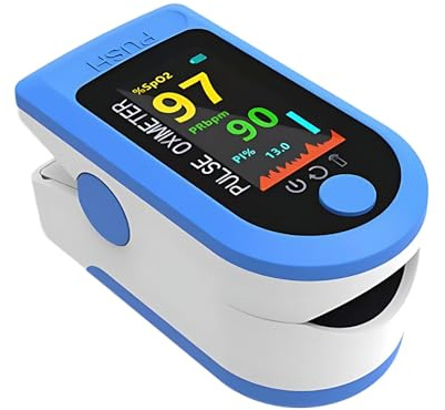 VABOO Pulse Oximeter, Portable Blood Oxygen Monitor Finger Oxygen Saturation Monitor Heart Rate & Oxygen Level Readings Finger Pulse Oximeter with LED Display