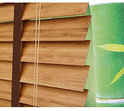 Bambus-Jalousien für Fenster, 50 mm, horizontale Holzrollos, Innenfensterschirme, Größe B x H: 50 x 80 cm, lichtfilternde Sichtschutzvorhänge