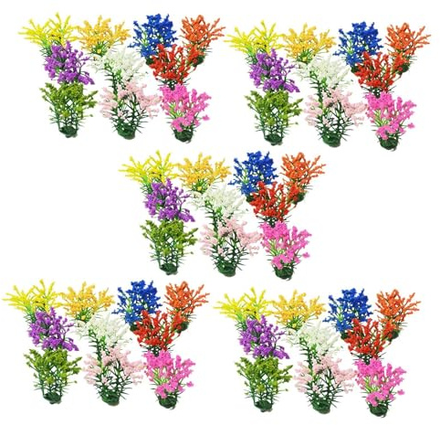 Guohetuk 50 Teiliges Miniatur Blumenarrangement für Architekturmodellbau, Höhe 5 cm