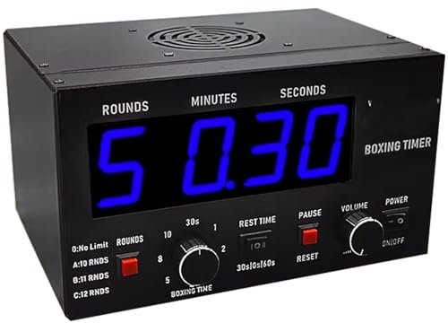 Temporizador de Gimnasio,Temporizador de Intervalo Fitnes LED, Temporizador de Intervalos de Boxeo Profesional, Tiempo de descanso de Entrenamiento Opcional para Casa Garaje,Blue