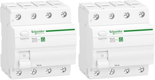 Schneider Electric Disjoncteur différentiel SCHN Resi9 3P+N 40 A 30 mA Type A Blanc 1334360 (Lot de 2)