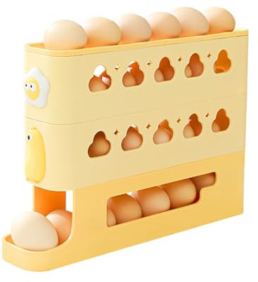 Contenu pour les œufs de réfrigérateur - Organisateur de rotation latérale pour Portauova | Portauova pour le réfrigérateur | Grille réutilisable 3 couches Aliments de conservation des plateaux pour l